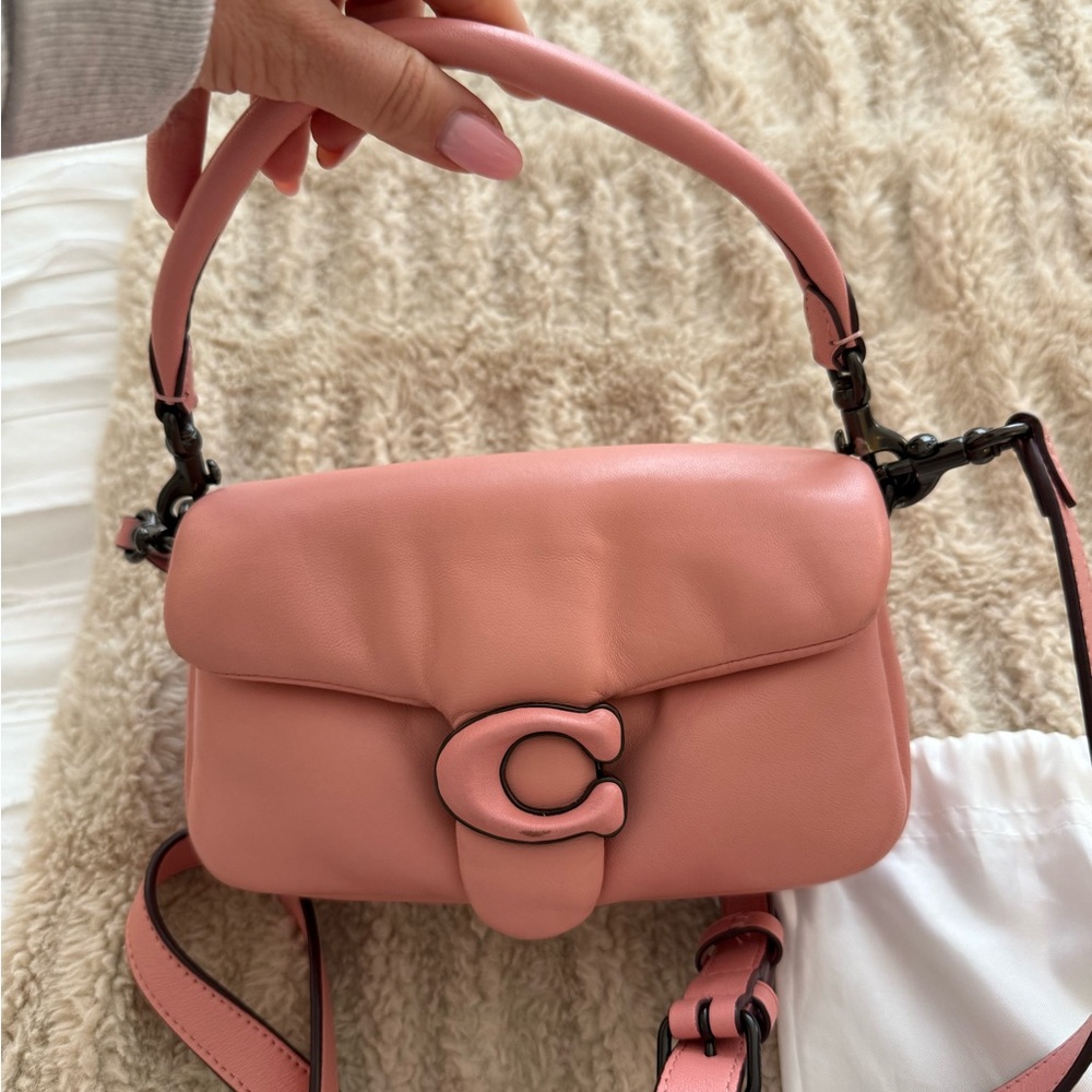 Coach Pink Pillow Tabby Shoulder Bag with Flap Closure